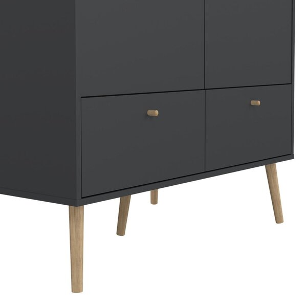 Antracitová šatníková skriňa 99x200 cm Bodo – Tvilum