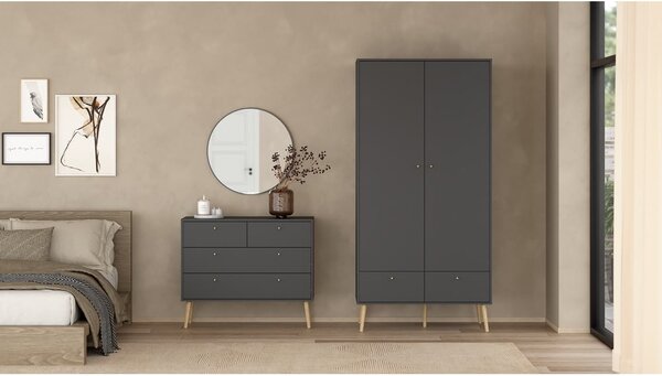 Antracitová šatníková skriňa 99x200 cm Bodo – Tvilum