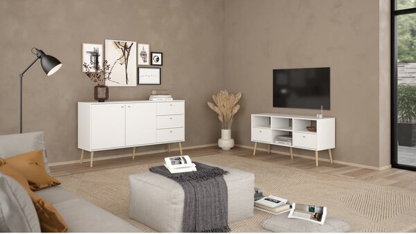 Biely TV stolík 117x61 cm Bodo – Tvilum