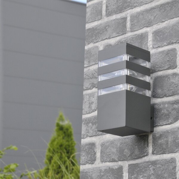 LED RGBW Stmievateľné vonkajšie nástenné svietidlo TEKSAS 1xE27/9W/230V IP44 antracit