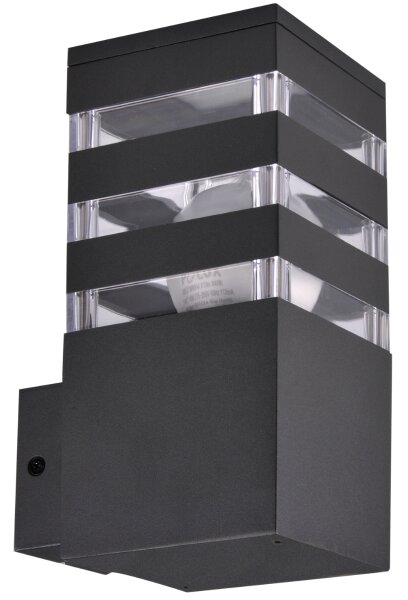 LED RGBW Stmievateľné vonkajšie nástenné svietidlo TEKSAS 1xE27/9W/230V IP44 antracit