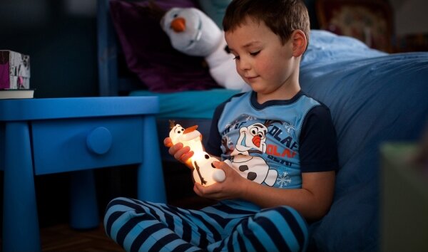 Philips 71768/08/16 - LED detská lampa DISNEY FROZEN OLAF LED/0,3W/2xAAA snehuliak