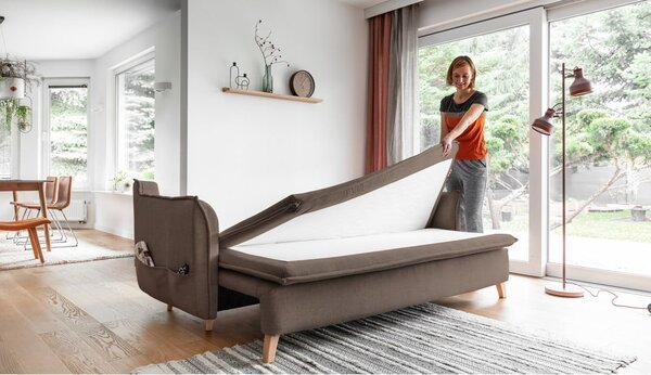 Svetlohnedá rozkladacia pohovka 225 cm Charming Charlie – Miuform