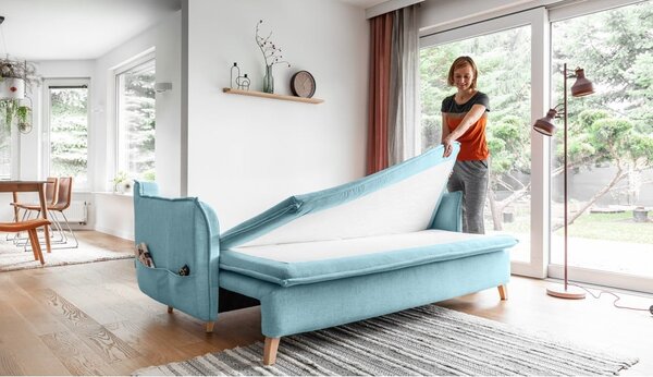 Svetlomodrá rozkladacia pohovka 225 cm Charming Charlie – Miuform