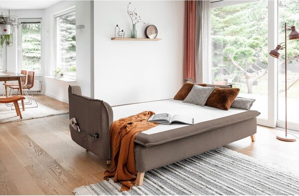 Svetlohnedá rozkladacia pohovka 225 cm Charming Charlie – Miuform