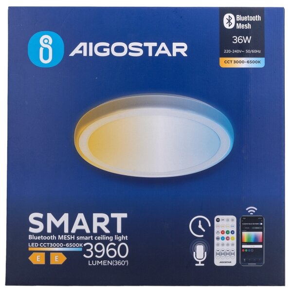 Aigostar - LED stropné svietidlo LED/36W/230V + diaľkové ovládanie