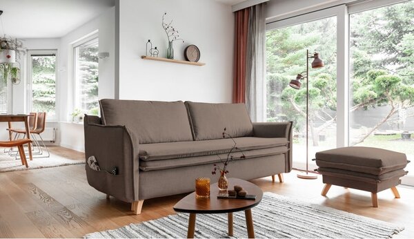 Svetlohnedá rozkladacia pohovka 225 cm Charming Charlie – Miuform