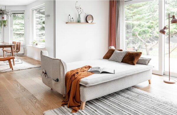 Krémovobiela rozkladacia pohovka 225 cm Charming Charlie – Miuform