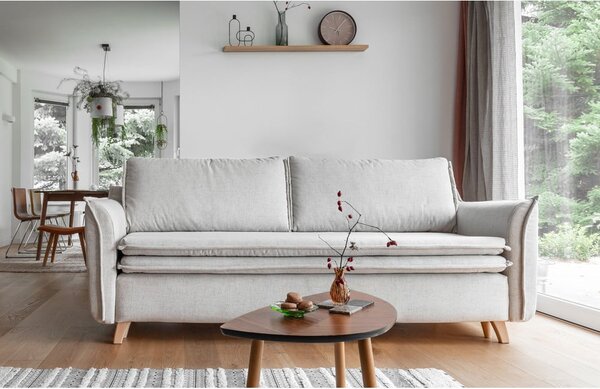 Krémovobiela rozkladacia pohovka 225 cm Charming Charlie – Miuform