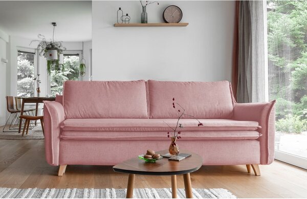 Svetloružová rozkladacia pohovka 225 cm Charming Charlie – Miuform