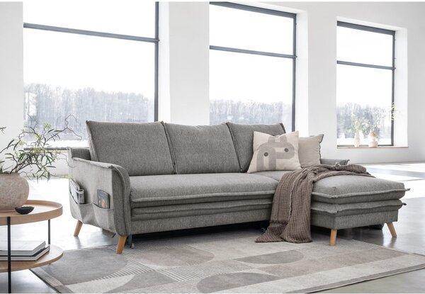 Sivá rozkladacia rohová pohovka (pravý roh) Charming Charlie – Miuform
