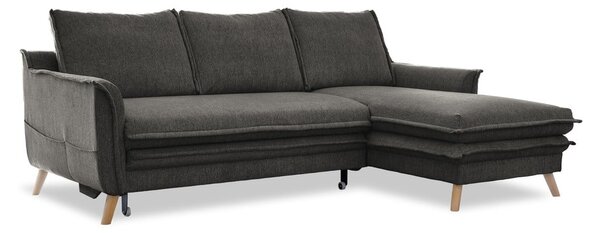 Tmavosivá rozkladacia rohová pohovka (pravý roh) Charming Charlie – Miuform