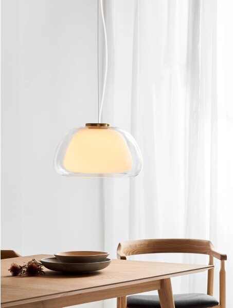 Nordlux - Závesné svietidlo na lanku JELLY 1xE27/40W/230V biela/číra pr. 39 cm