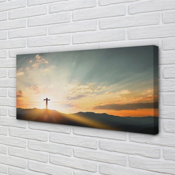 Obraz na plátne Cross sun top 100x50 cm