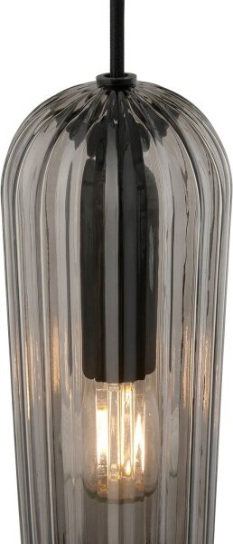 Nordlux - Luster na lanku MIELLA 3xE27/25W/230V čierny/dymový