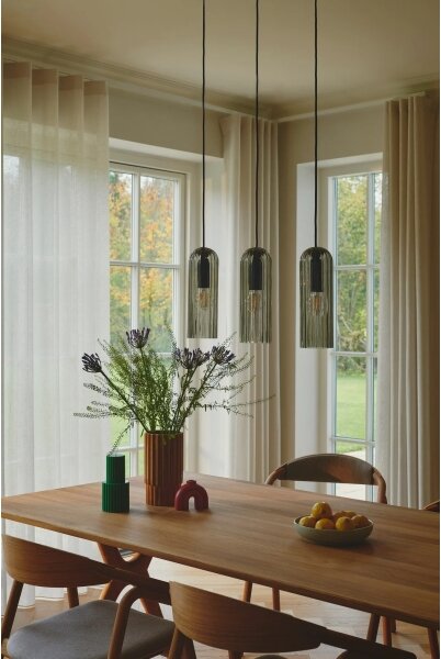 Nordlux - Luster na lanku MIELLA 3xE27/25W/230V čierny/dymový