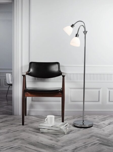 Nordlux - Stojacia lampa RAY 2xE14/25W/230V lesklý chróm