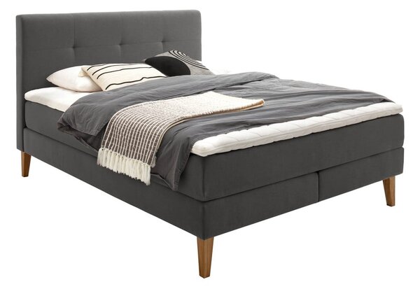 Antracitová boxspring posteľ 180x200 cm Stockholm – Meise Möbel