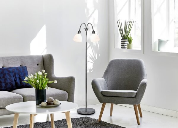 Nordlux - Stojacia lampa RAY 2xE14/25W/230V lesklý chróm