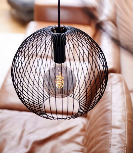 Nordlux - Závesné svietidlo na lanku BERONI 1xE27/60W/230V čierne priemer 35 cm