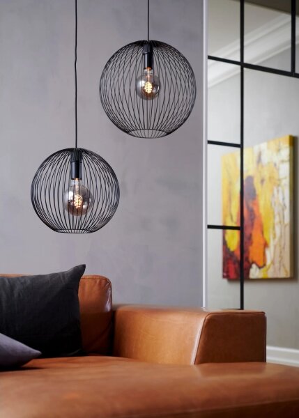 Nordlux - Závesné svietidlo na lanku BERONI 1xE27/60W/230V čierne priemer 35 cm