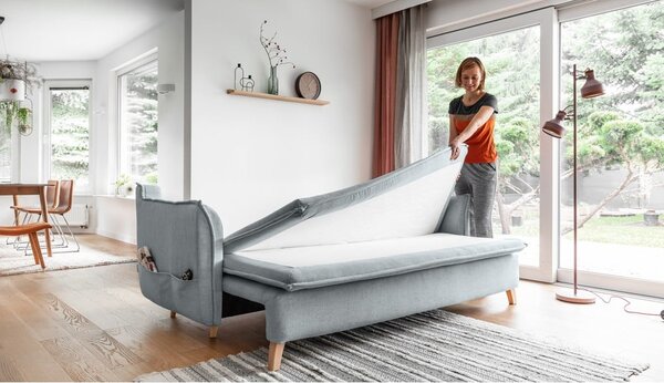 Svetlosivá rozkladacia pohovka 225 cm Charming Charlie – Miuform