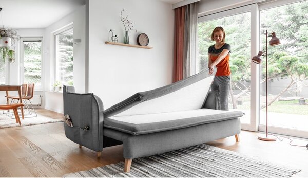 Sivá rozkladacia pohovka 225 cm Charming Charlie – Miuform
