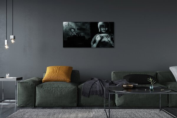 Obraz canvas znaky tmavo 100x50 cm