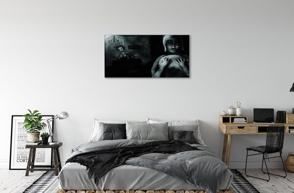 Obraz canvas znaky tmavo 100x50 cm