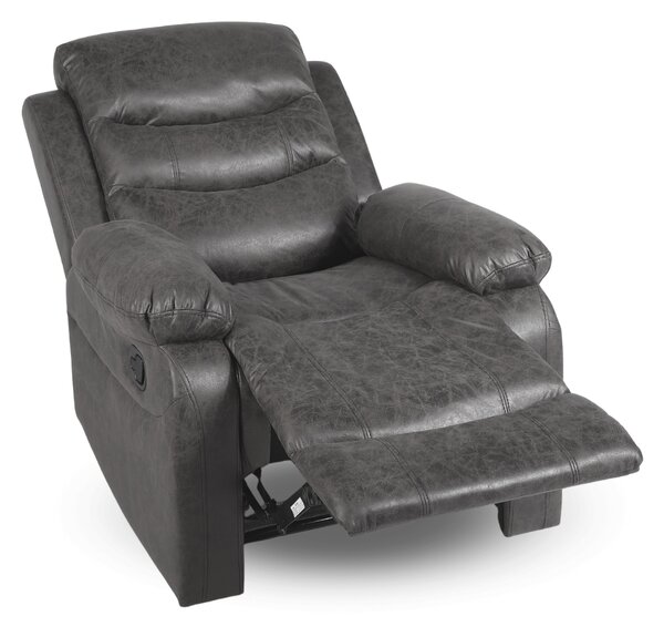 Relaxačné polohovacie TV kreslo HAVEN — látka, sivá, nosnosť 130 kg