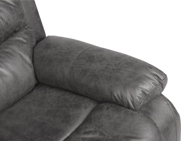 Relaxačné polohovacie TV kreslo HAVEN — látka, sivá, nosnosť 130 kg