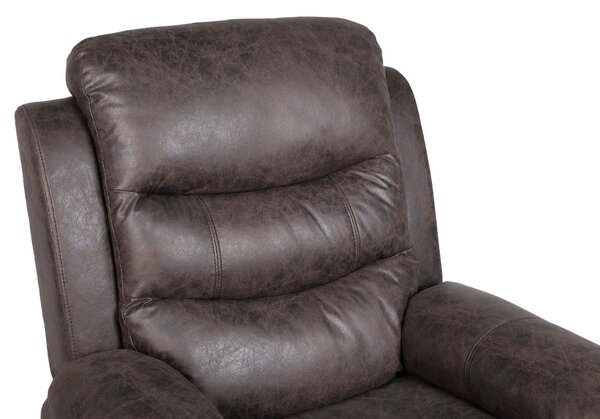 Relaxačné polohovacie TV kreslo HAVEN — látka, hnedá, nosnosť 130 kg