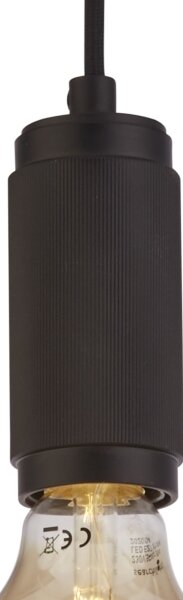 Searchlight 77651BK - Závesný luster SUSPENSION na lanku 1xE27/60W/230V čierny