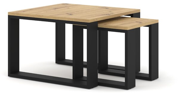 NovýNábytok.sk Set konferenčných stolíkov Nulakka (dub artisan + čierna). Vlastná spoľahlivá doprava až k Vám domov. 1124967