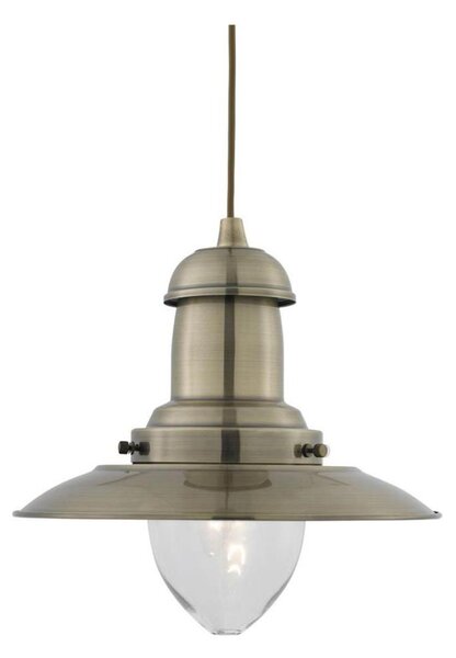 Searchlight 4301AB - Závesný luster na lanku FISHERMAN 1xE27/60W/230V mosadzný