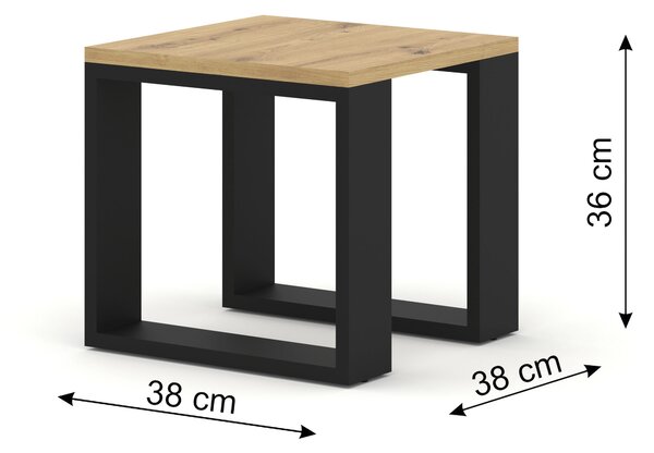 NovýNábytok.sk Set konferenčných stolíkov Nulakka (dub artisan + čierna). Vlastná spoľahlivá doprava až k Vám domov. 1124967