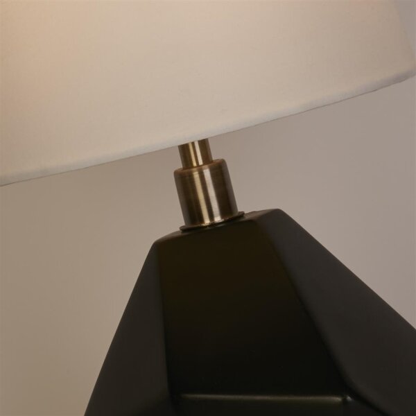 Searchlight EU88250BK - Stolová lampa APEX 1xE27/60W/230V čierna/šedá