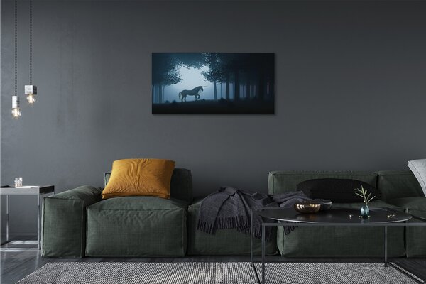 Obraz na plátne Las noc jednorožec 100x50 cm
