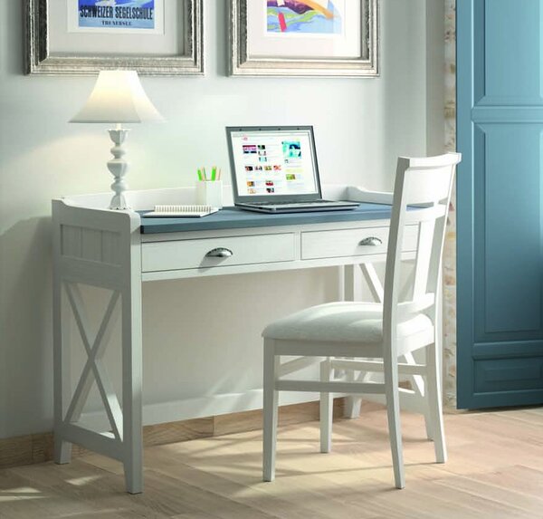 Estila Elegantný moderný kancelársky stolík Verona z masívu s dvomi zásuvkami 110cm
