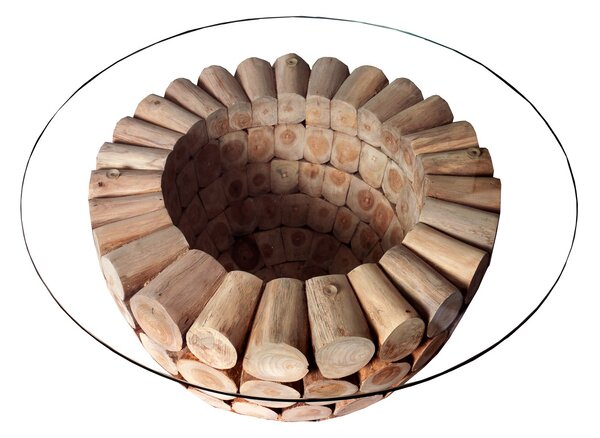 Estila Dizajnový okrúhly konferenčný stolík Pure Nature 70cm