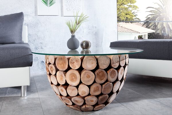 Estila Dizajnový okrúhly konferenčný stolík Pure Nature 70cm