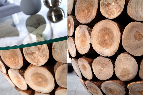 Estila Dizajnový okrúhly konferenčný stolík Pure Nature 70cm