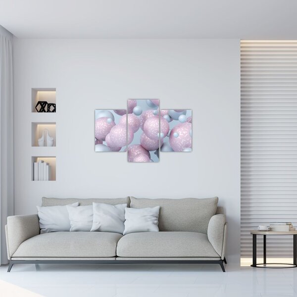 Abstraktný obraz - Pastelové guľa (90x60 cm)