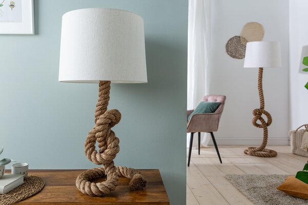 Estila Dizajnová štýlová stolná lampa Marinero 85cm prírodná krémová