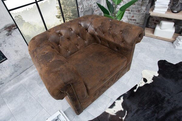 Estila Elegantné pohodlné kreslo Chesterfield