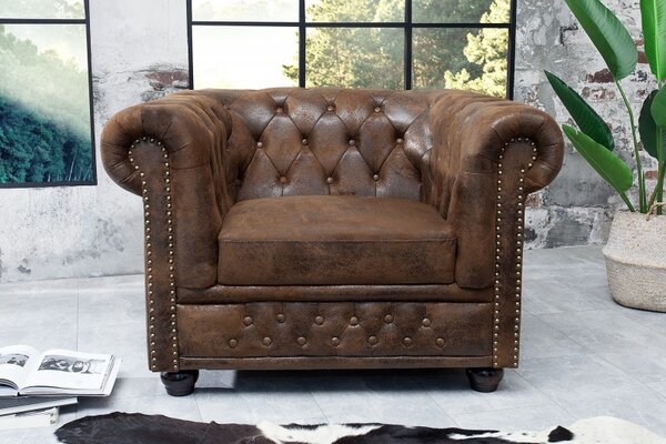 Estila Elegantné pohodlné kreslo Chesterfield