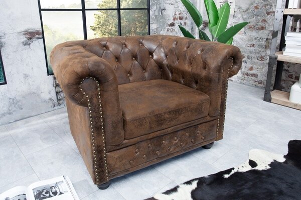 Estila Elegantné pohodlné kreslo Chesterfield