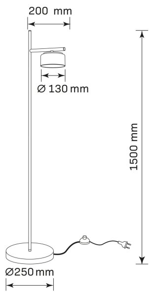 LED stojacia lampa OFELIA 1xGX53/6W/230V čierna/dymová