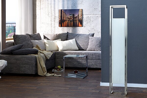 Estila Luxusná dizajnová stojaca lampa Agapune 120 cm biela