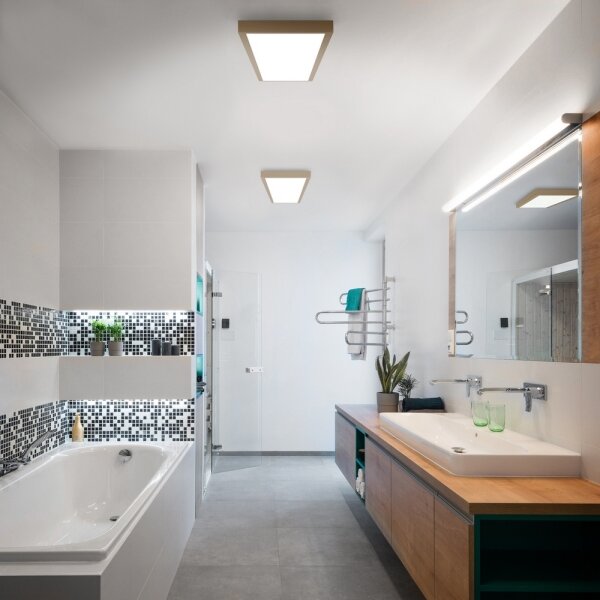 Brilagi-LED Kúpeľňové stropné svietidlo FRAME LED/50W/230V 120x30 cm IP44 béžová